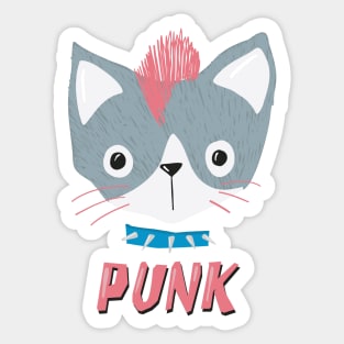 Punk Rock Kitten Sticker